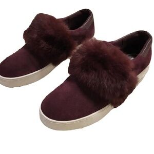 Micheal Kors sneakers burgundy with fur